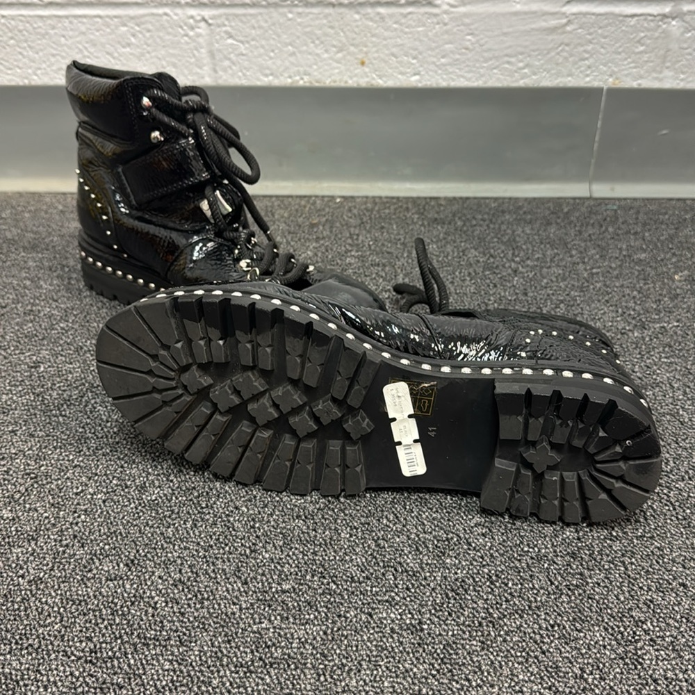 Lola Black Combat Boots with Studs and Thick Sole Retail $365 - Picture 7 of 10